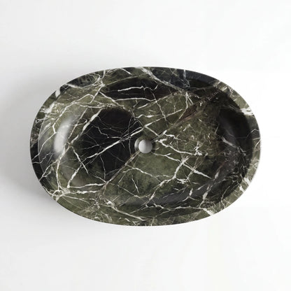 RMD-133 Round Green Marble Vessel Sink Basin