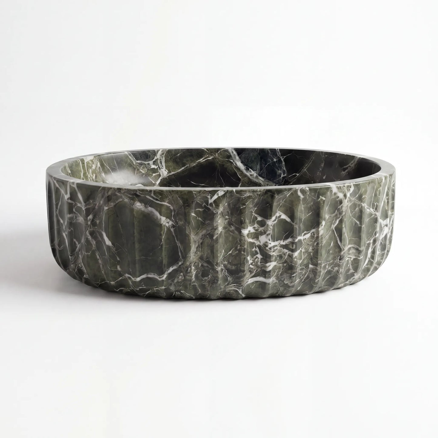 RMD-133 Round Green Marble Vessel Sink Basin
