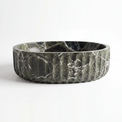 RMD-133 Round Green Marble Vessel Sink Basin
