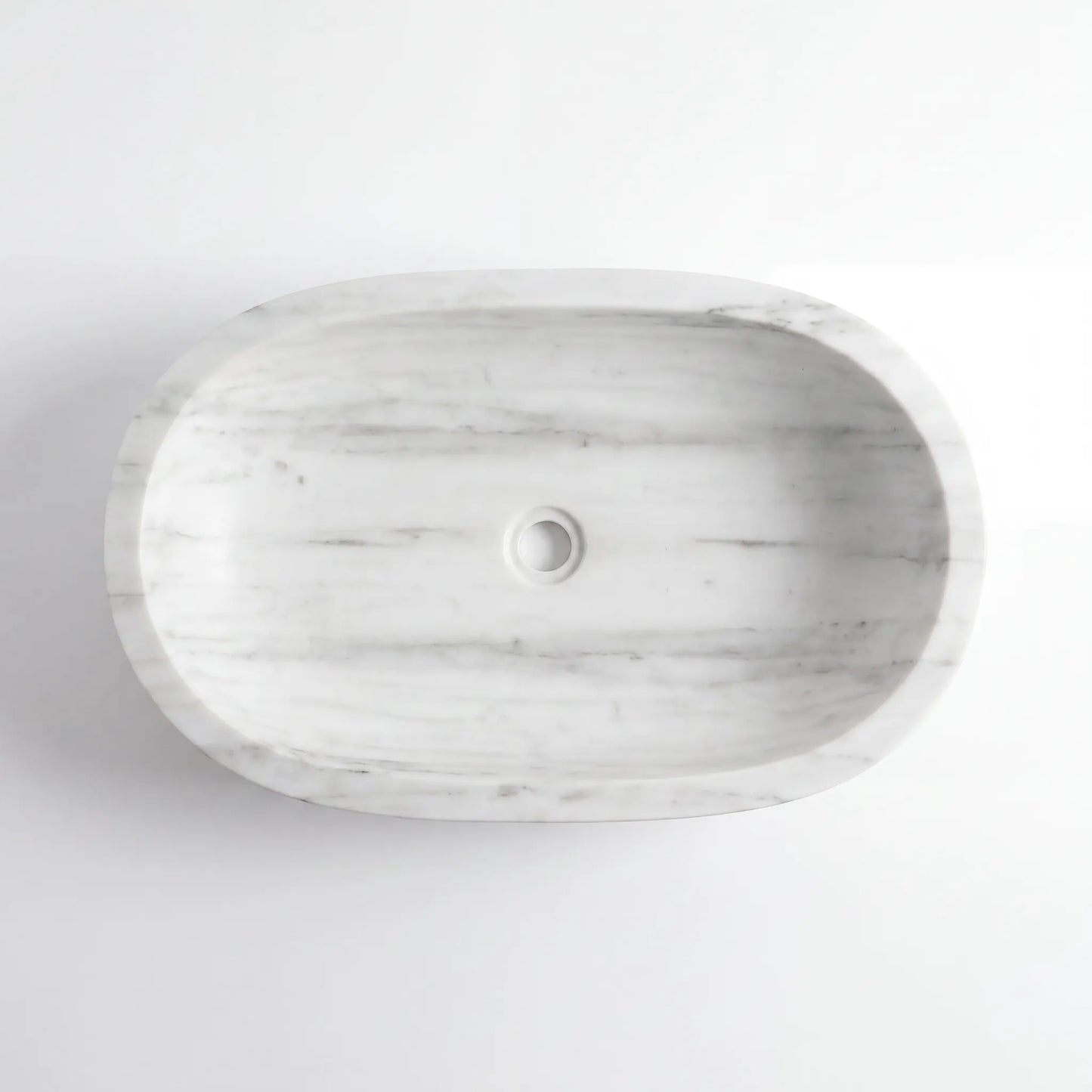 RMD-134 Round Carrara White Vessel Sink Basin