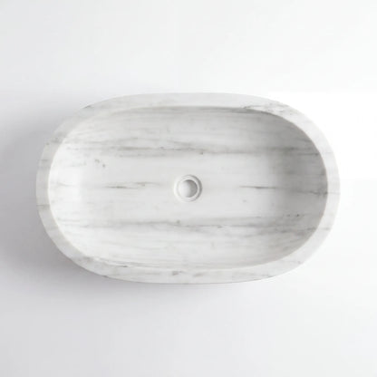 RMD-134 Round Carrara White Vessel Sink Basin