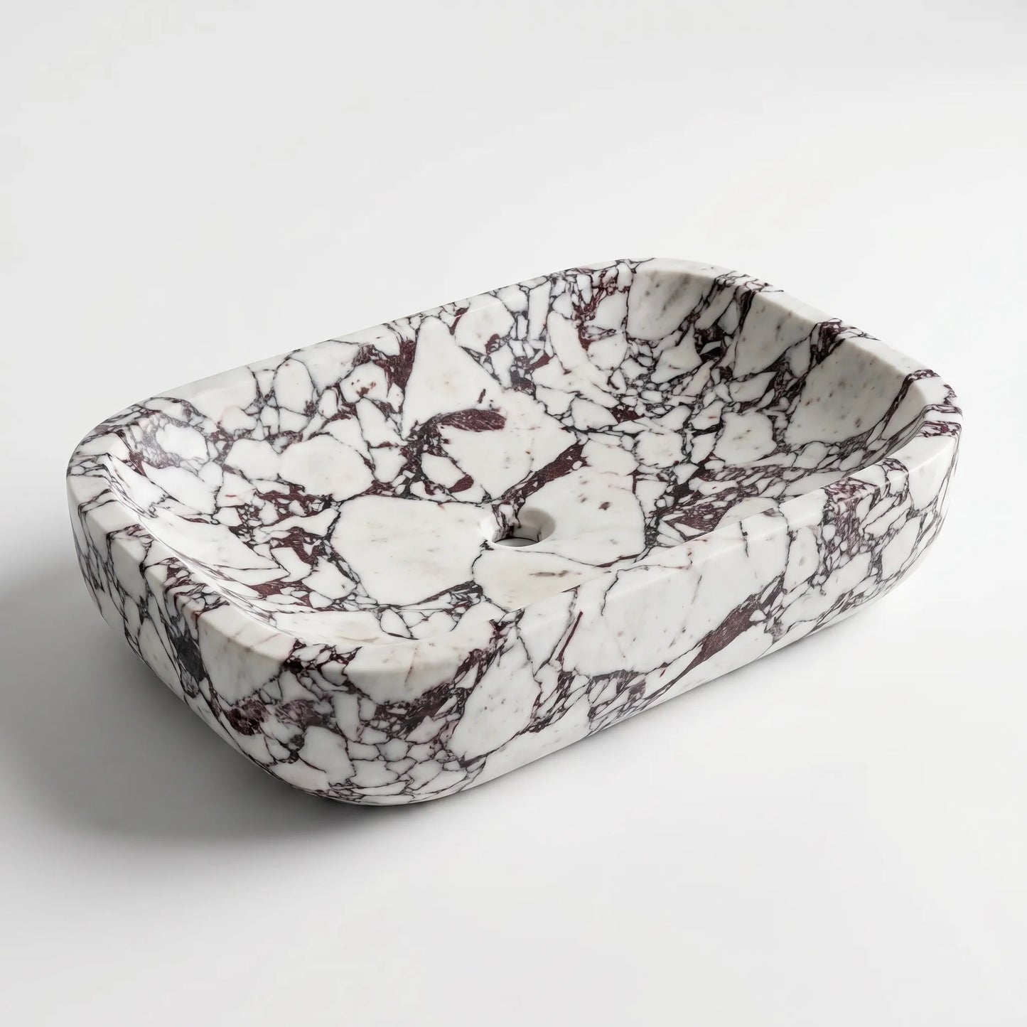 RMD-135  Square calacatta viola Vessel Sink Basin