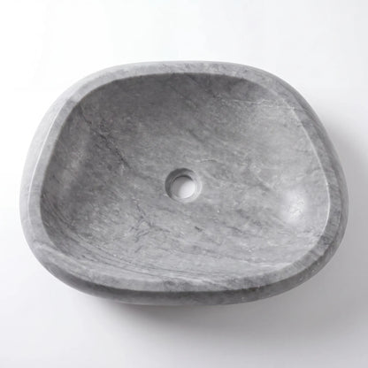 RMD-138 Round Grey Marble Vessel Sink Basin