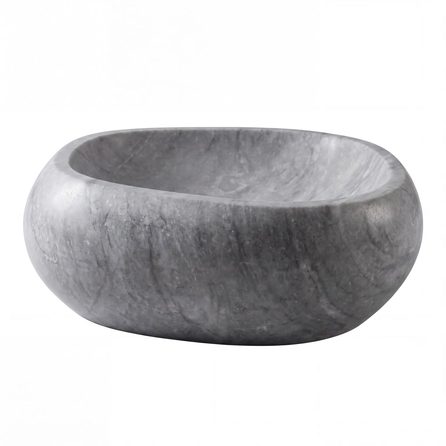 RMD-138 Round Grey Marble Vessel Sink Basin