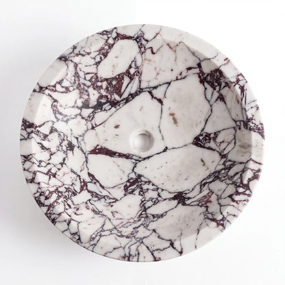 RMD-140 Round Calacatta viola Vessel Sink Basin