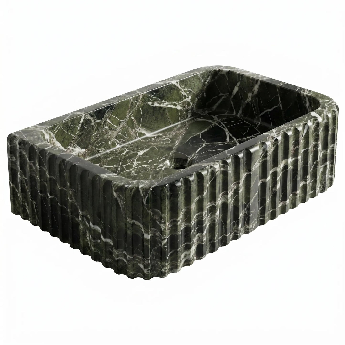 RMD-141 Rectangle Grenn Marble Vessel Sink Basin
