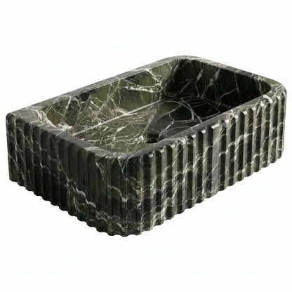 RMD-141 Rectangle Grenn Marble Vessel Sink Basin