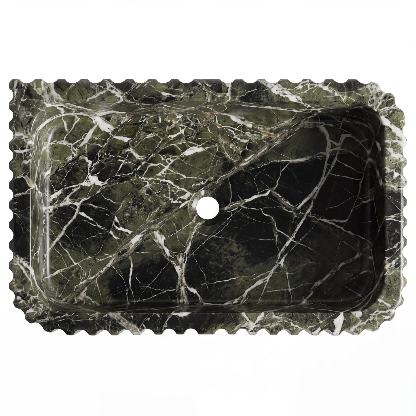 RMD-141 Rectangle Grenn Marble Vessel Sink Basin