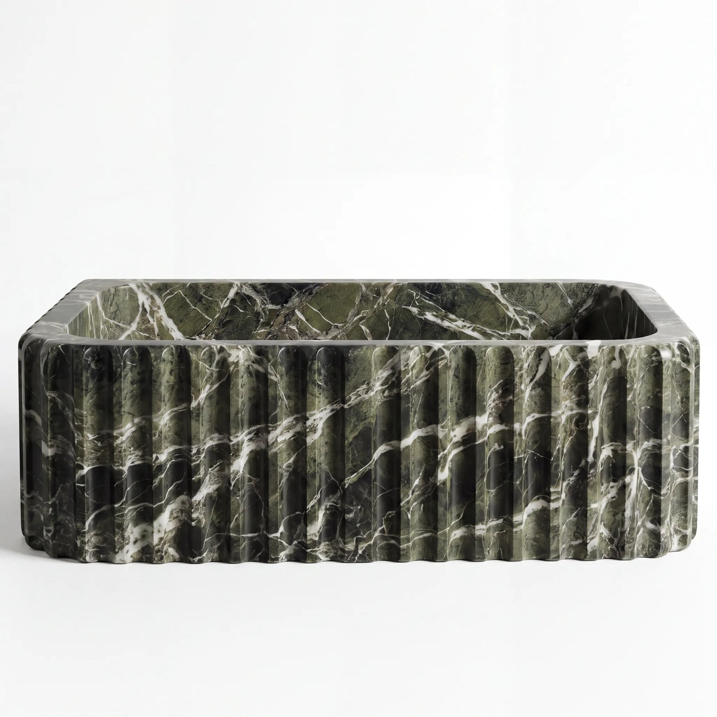 RMD-141 Rectangle Grenn Marble Vessel Sink Basin