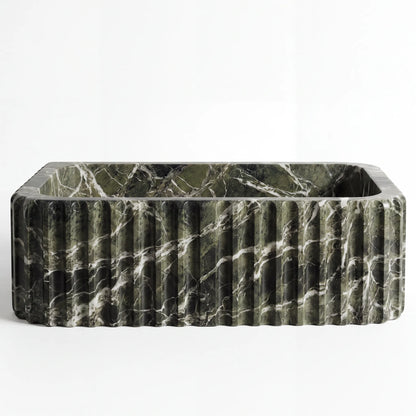 RMD-141 Rectangle Grenn Marble Vessel Sink Basin