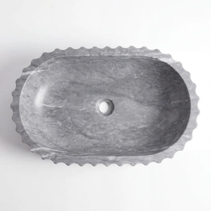 RMD-142 Round Grey Marble Vessel Sink Basin