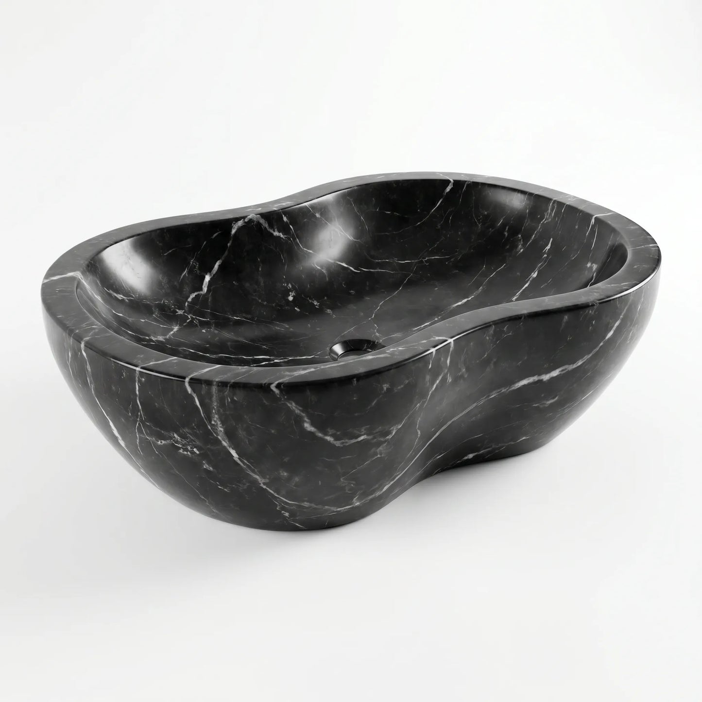 RMD-143 Round Nero Marquina Vessel Sink Basin