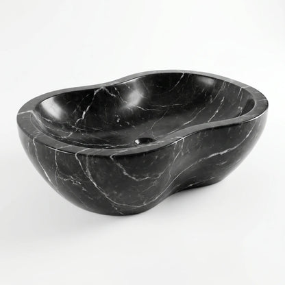 RMD-143 Round Nero Marquina Vessel Sink Basin