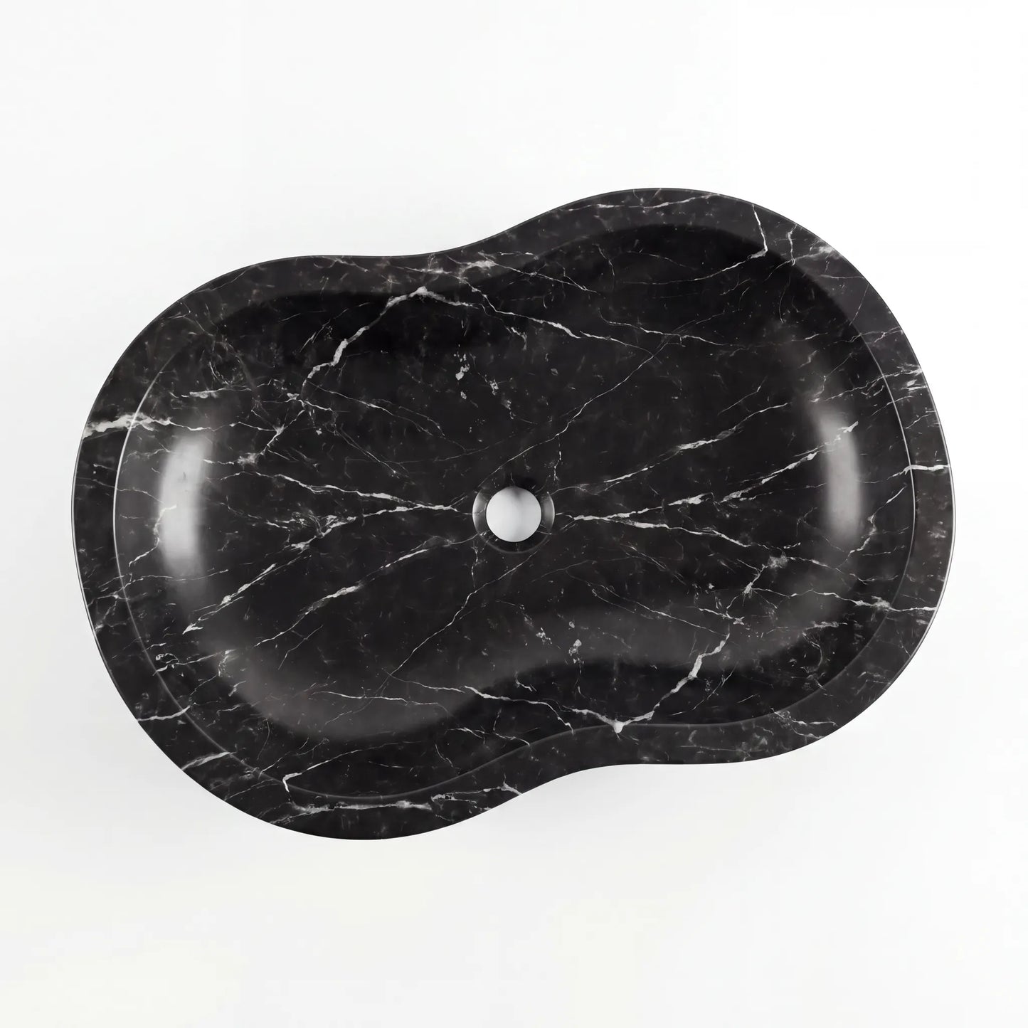 RMD-143 Round Nero Marquina Vessel Sink Basin