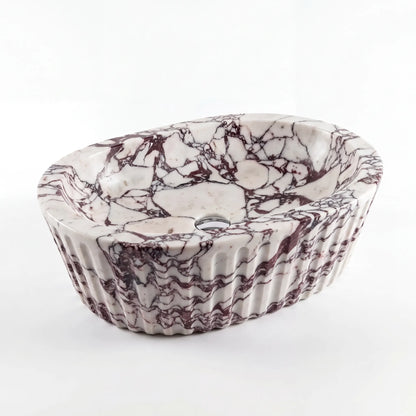 RMD-146  Round Calacatta viola Vessel Sink Basin