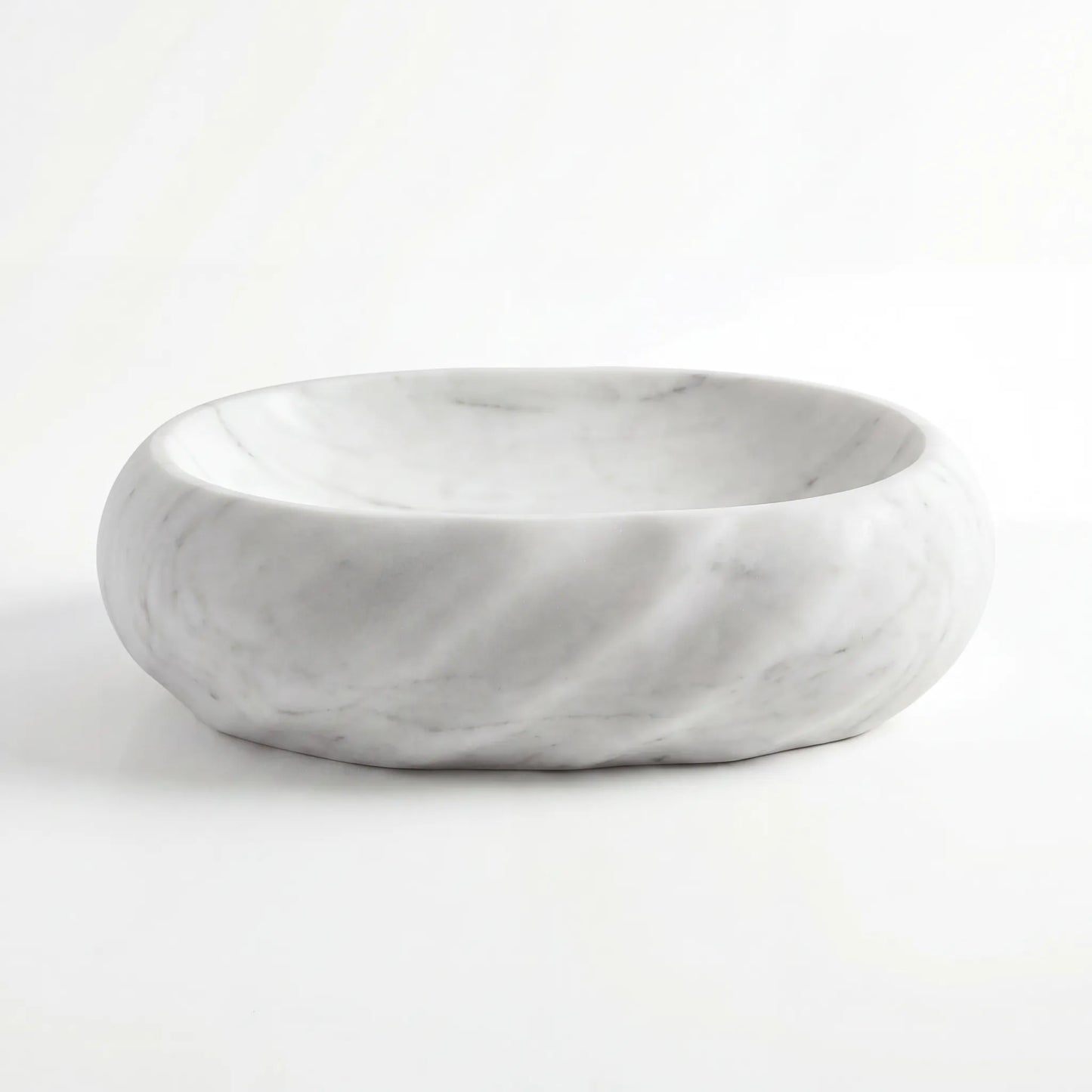 RMD-147 Round Carrara White Vessel Sink Basin