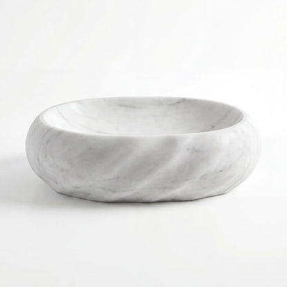 RMD-147 Round Carrara White Vessel Sink Basin