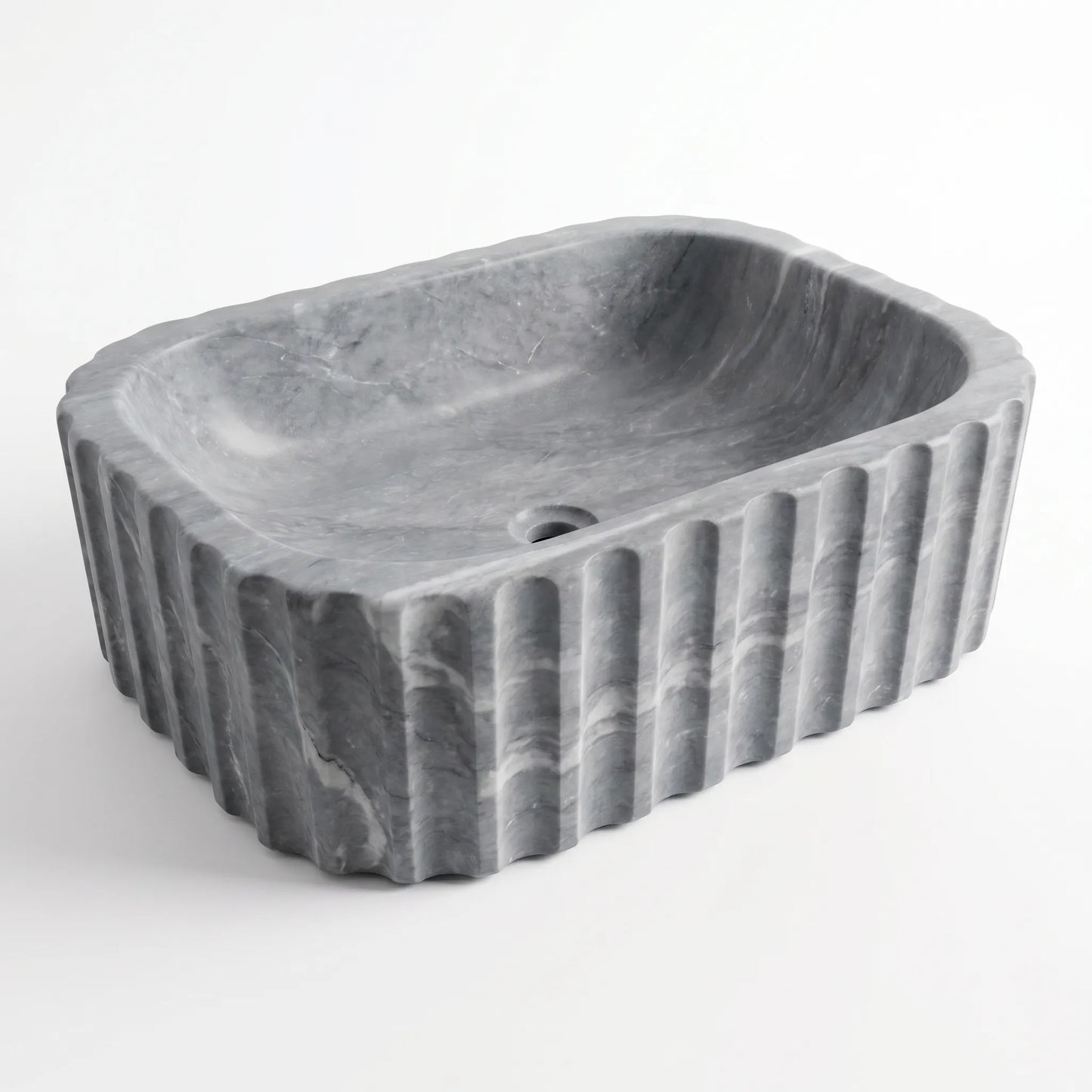 RMD-150  Round Grey marble Vessel Sink Basin