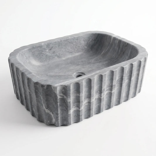 RMD-150  Round Grey marble Vessel Sink Basin