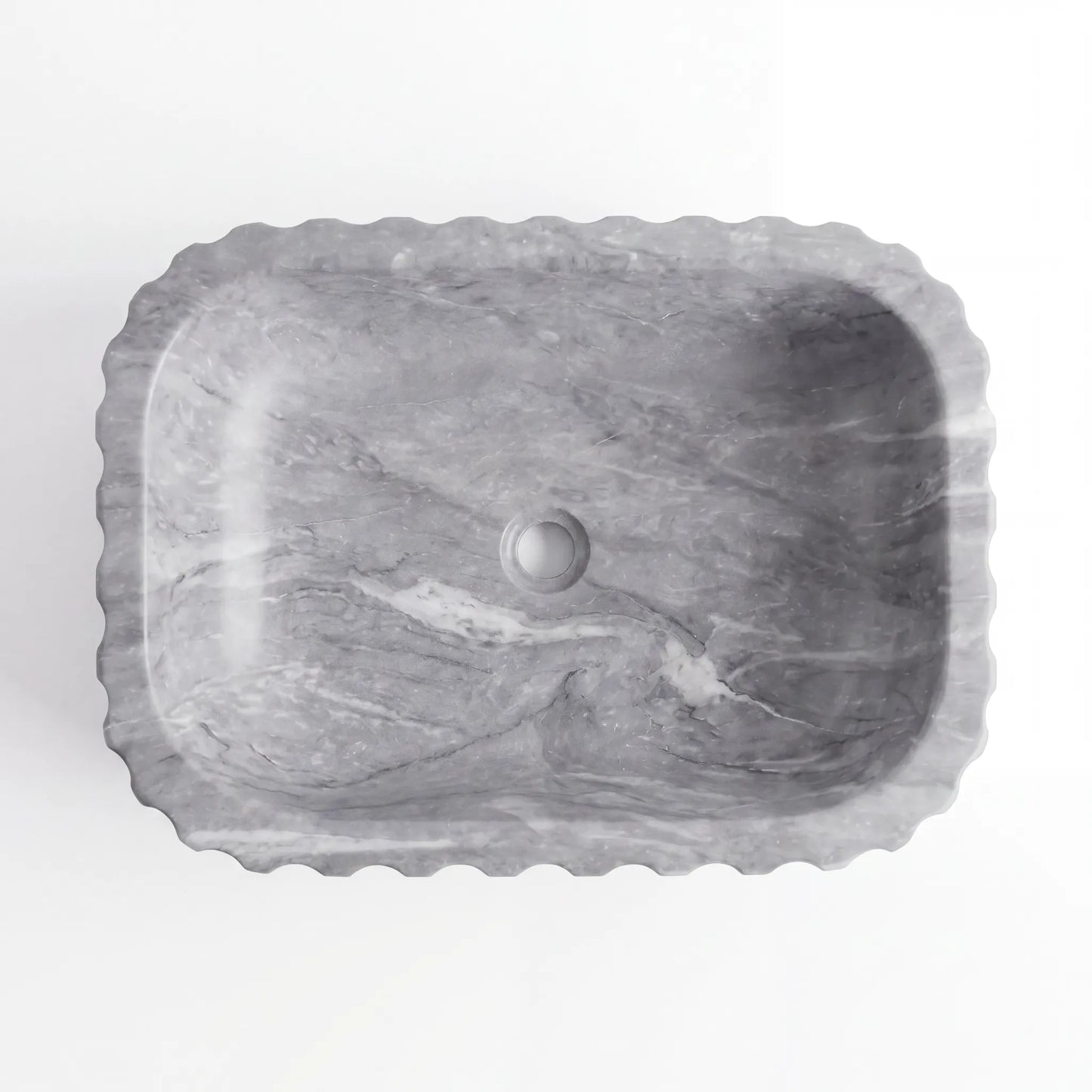 RMD-150  Round Grey marble Vessel Sink Basin