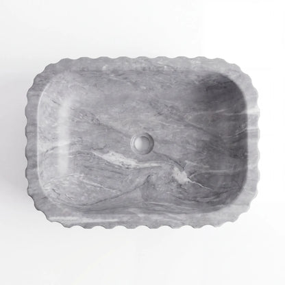 RMD-150  Round Grey marble Vessel Sink Basin