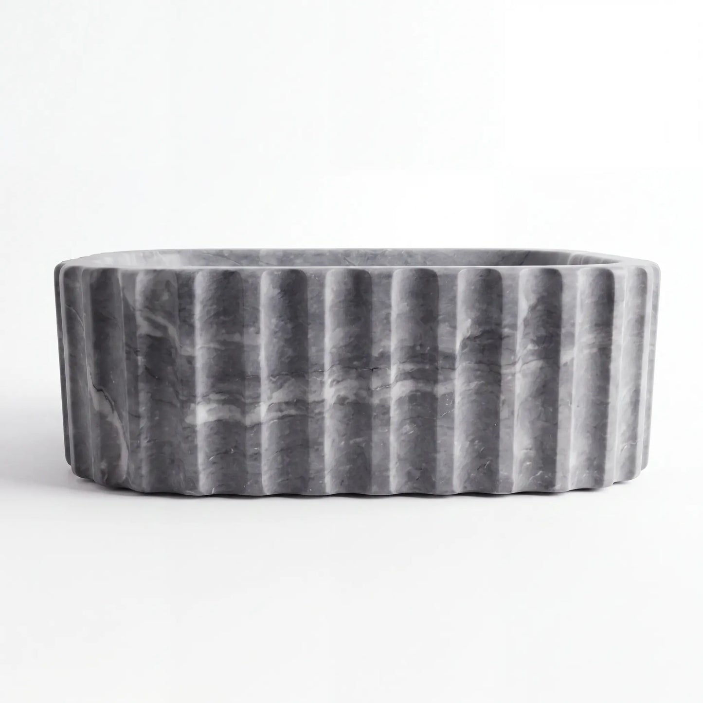 RMD-150  Round Grey marble Vessel Sink Basin