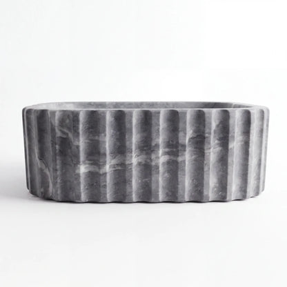 RMD-150  Round Grey marble Vessel Sink Basin