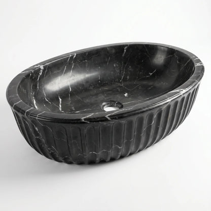 RMD-151 Round Nero Marquina Vessel Sink Basin