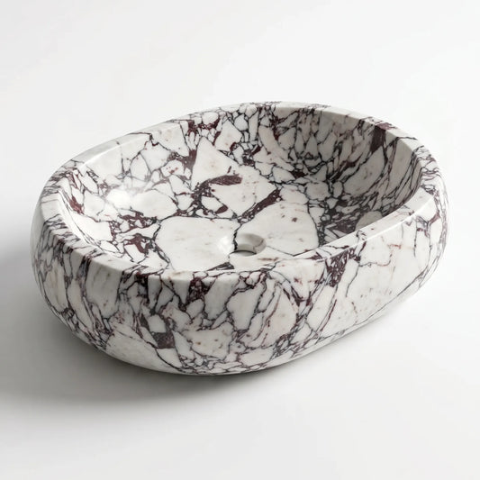 RMD-152  Square Calacatta viola Vessel Sink Basin