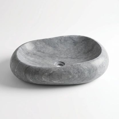 RMD-153 Round Grey Marble Vessel Sink Basin
