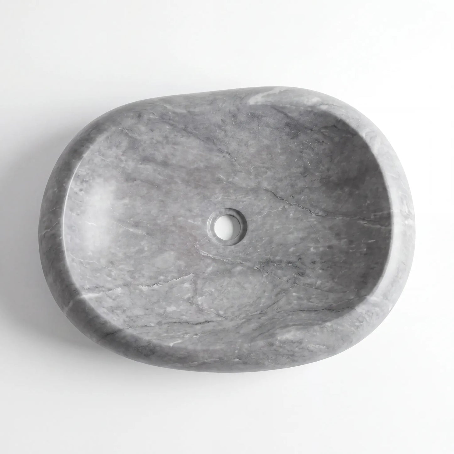 RMD-153 Round Grey Marble Vessel Sink Basin