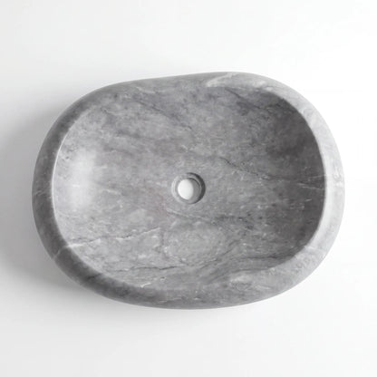 RMD-153 Round Grey Marble Vessel Sink Basin