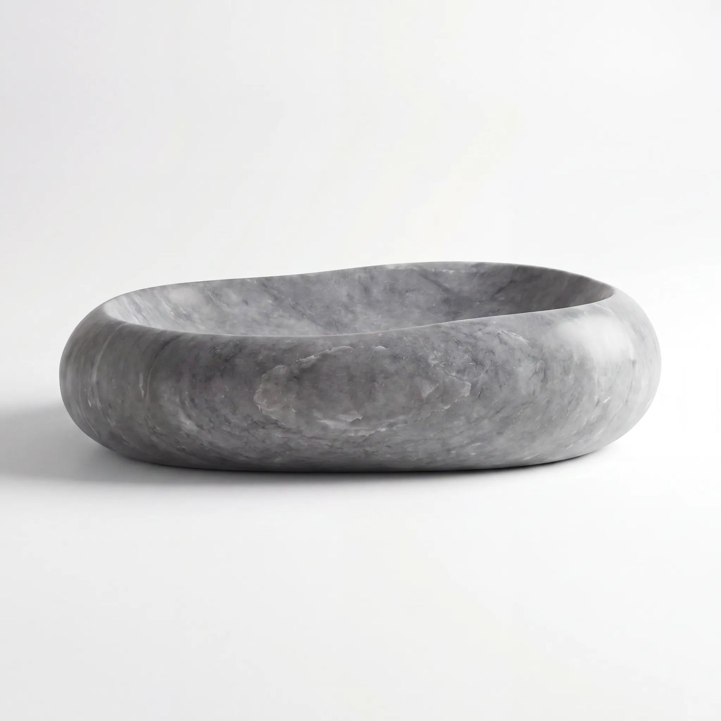 RMD-153 Round Grey Marble Vessel Sink Basin
