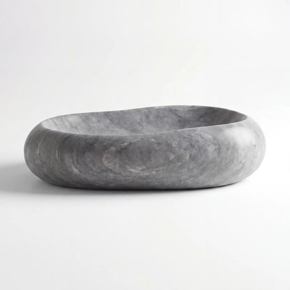 RMD-153 Round Grey Marble Vessel Sink Basin