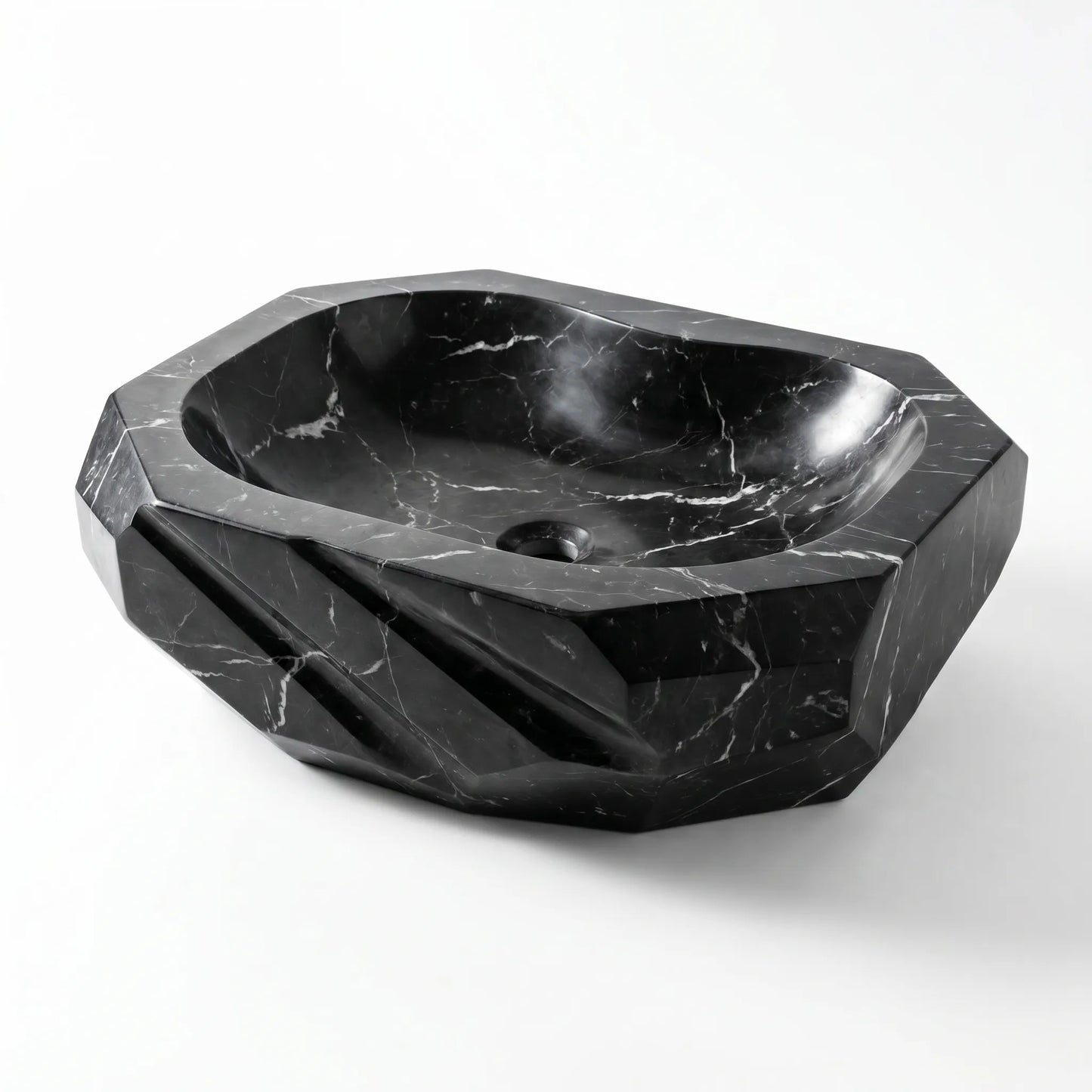 RMD-154 Rectangle Nero Marquina Vessel Sink Basin