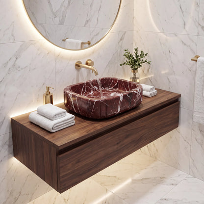 RMD-155 Oval Rosso Levanto Vessel Sink Basin