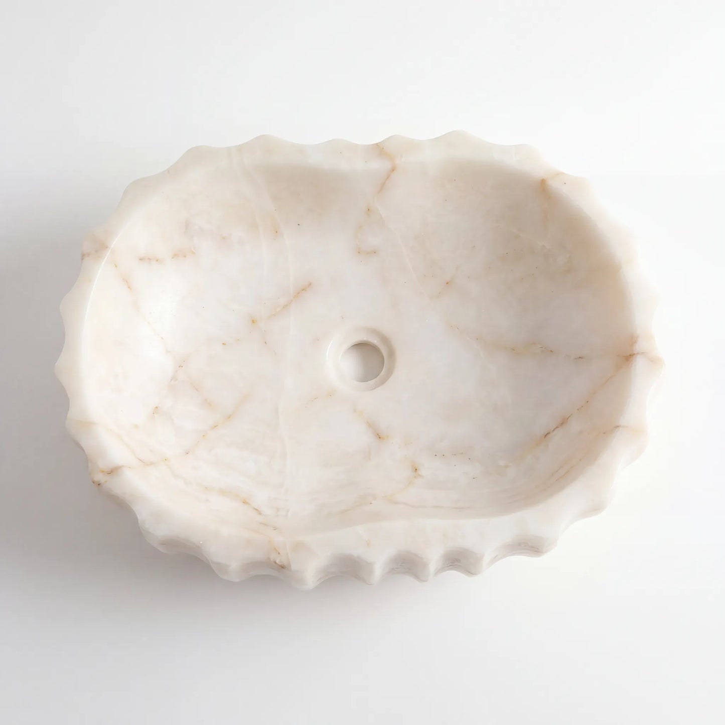 RMD-156 Round Cream and Bej Marble Vessel Sink Basin