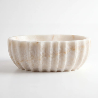 RMD-156 Round Cream and Bej Marble Vessel Sink Basin