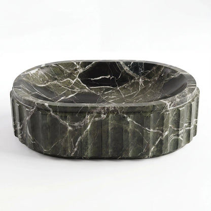 RMD-157 Oval Green Marble Vessel Sink Basin