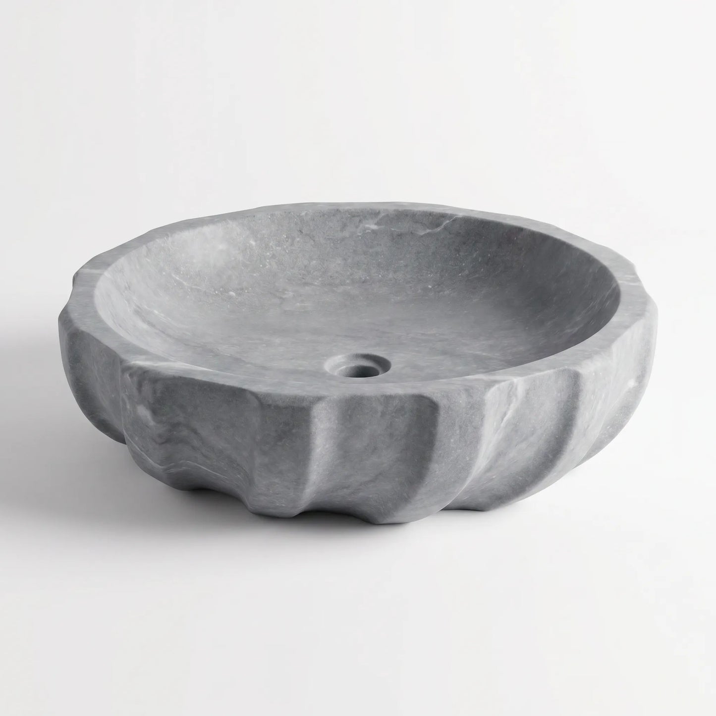 RMD-161 Round Grey Marble Vessel Sink Basin