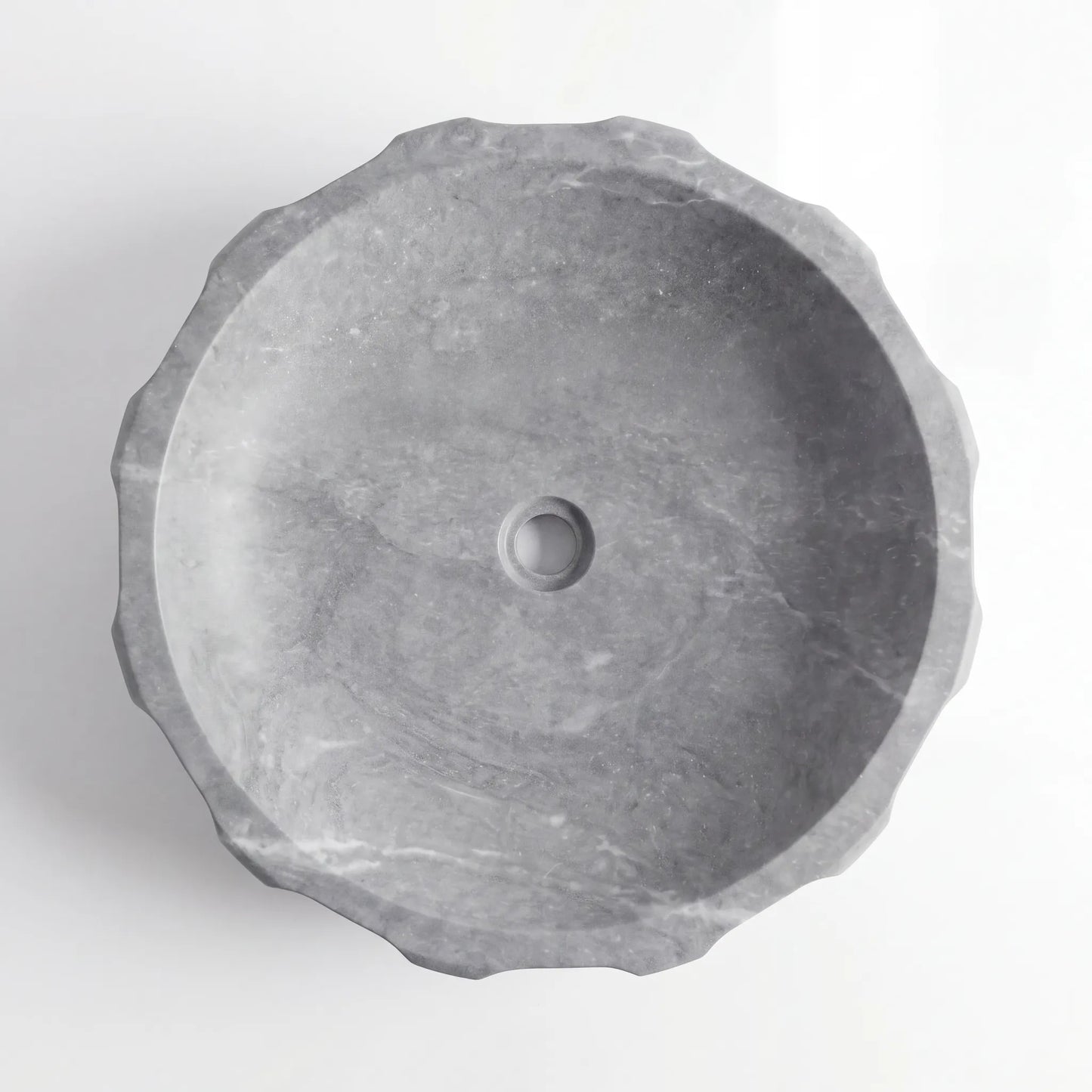 RMD-161 Round Grey Marble Vessel Sink Basin