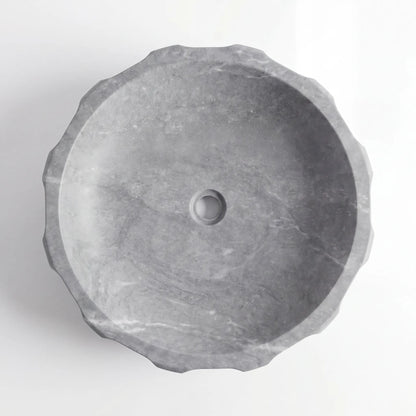 RMD-161 Round Grey Marble Vessel Sink Basin