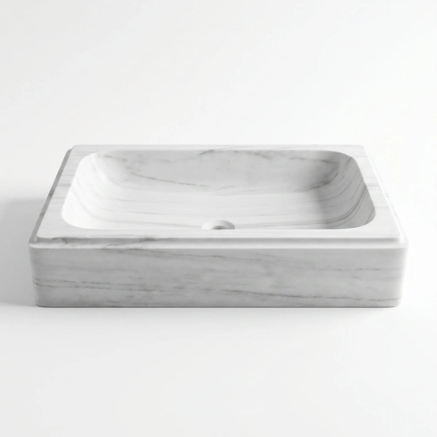 RMD-162 Round Carrara White Vessel Sink Basin