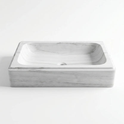 RMD-162 Round Carrara White Vessel Sink Basin