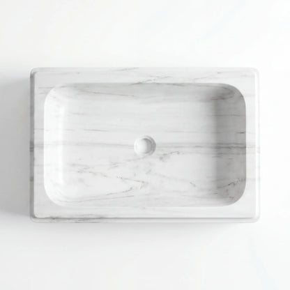 RMD-162 Round Carrara White Vessel Sink Basin