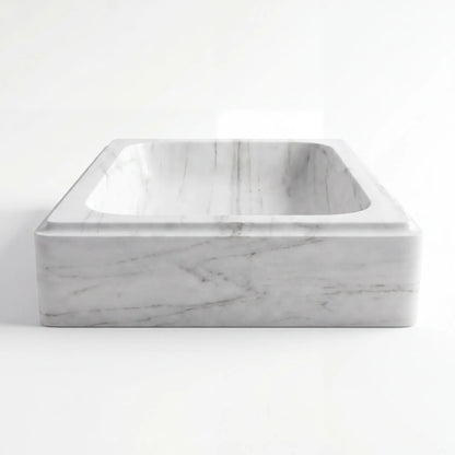 RMD-162 Round Carrara White Vessel Sink Basin