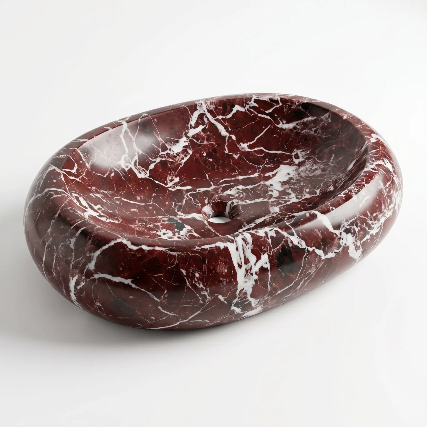 RMD-163 Round Rosso Levanto Vessel Sink Basin
