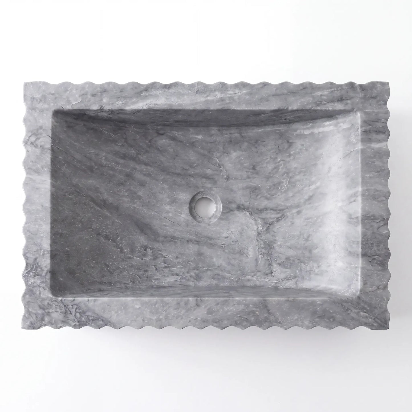 RMD-164 Round Grey Marble Vessel Sink Basin