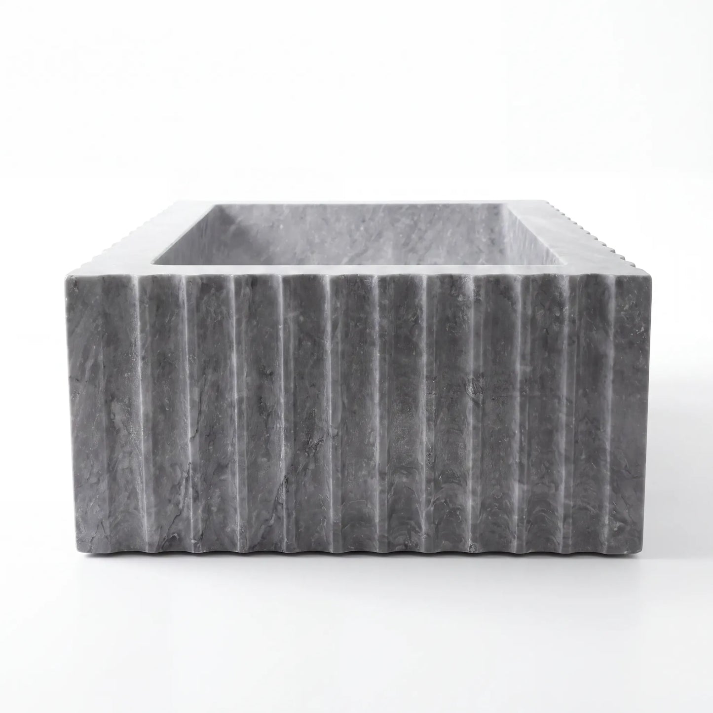 RMD-164 Round Grey Marble Vessel Sink Basin