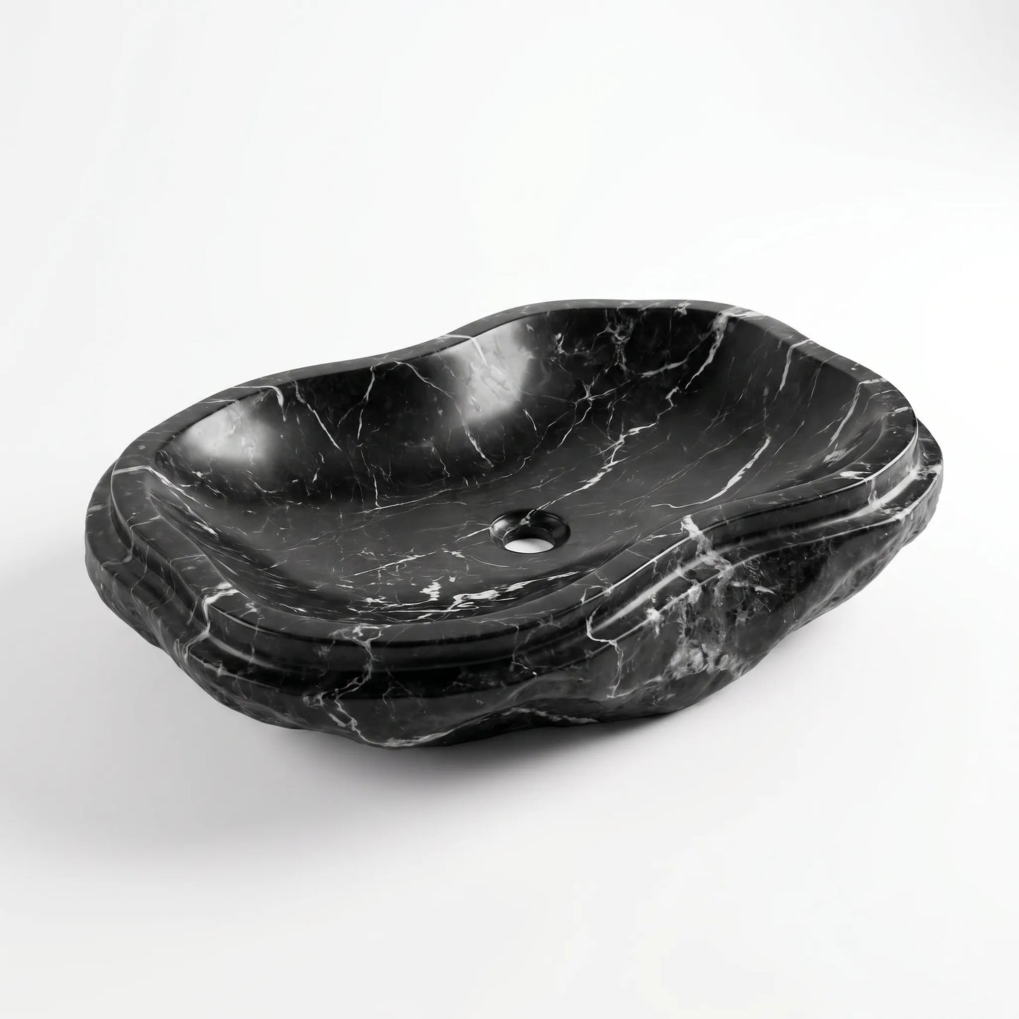 RMD-166 Round Nero Marquina Vessel Sink Basin